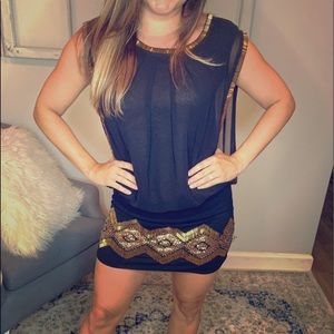 Black Sequined Dress